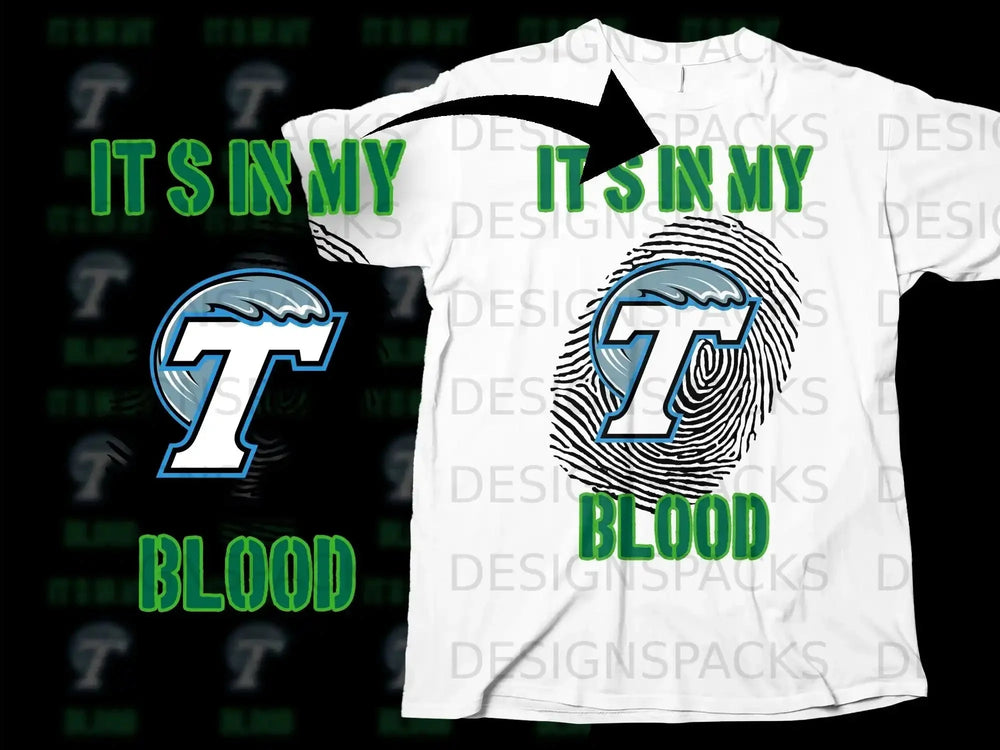 It's In My Blood T-Shirt with Fingerprint Design