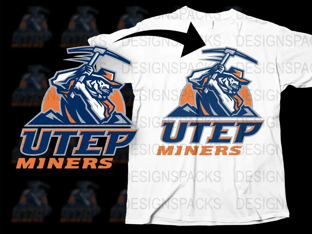 UTEP Miners College Football Png Digital Download