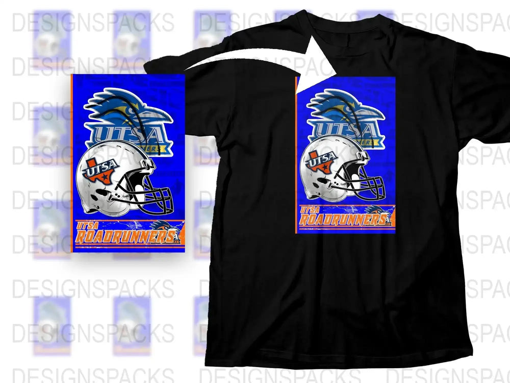 UTSA Roadrunners Graphic T-Shirt, College Football Tee, Sports Fan Apparel, Logo Black Shirt
