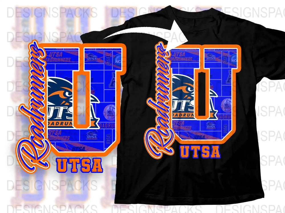 UTSA Roadrunners Graphic T-Shirt, Bold Orange and Blue Design, Collegiate Apparel, Unisex Tee