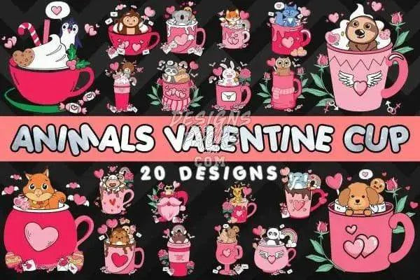 20 Valentine V4 Designs Bundle PNG