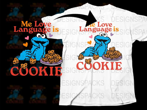Valentine Cookie Monster Love Language Png Digital Download