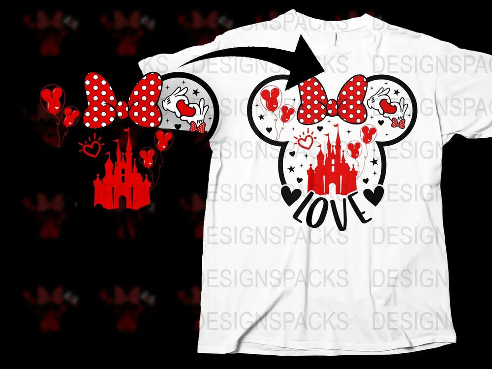 Valentines Day Love Minnie Mouse Castle Png Digital Download