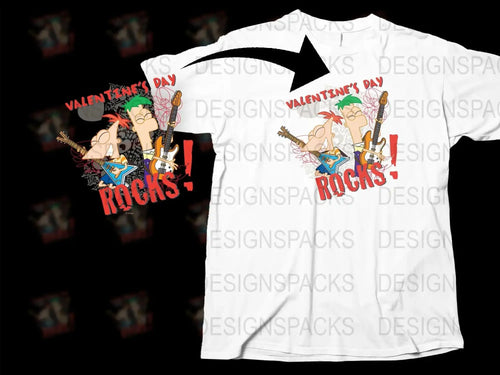 Valentine's Day Rocks with Phineas and Ferb Png Digital Download