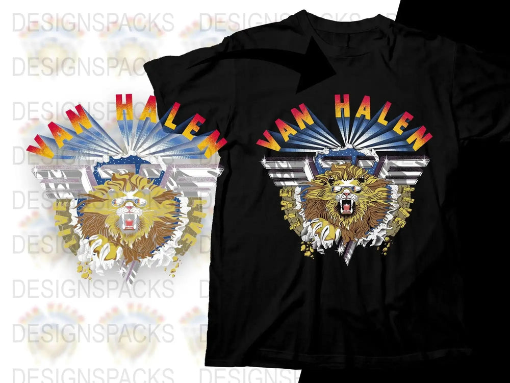Van Halen Roaring Lion Graphic Design Png Digital Download