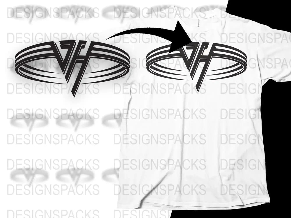 Van Halen Rock Band Striking Double Hoop Design Png Design Digital Download