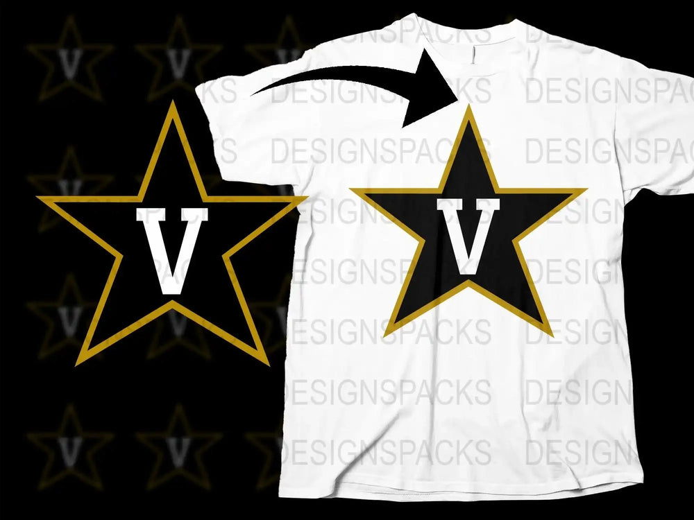 Vanderbilt Commodores College Football Png Digital Download