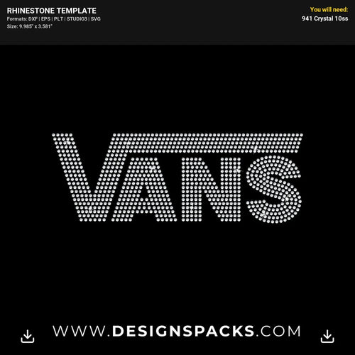 Vans Off The Wall Logo Rhinestone Digital Template