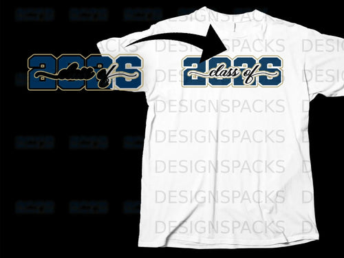 White t-shirt with navy blue 