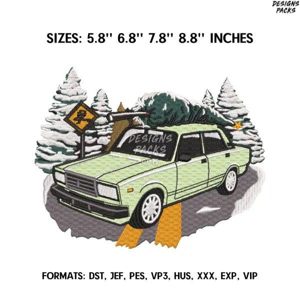 Vaz 2107 Embroidery Design File, Machine Embroidery, Car embroidery pattern, Pes Design Brother, jdm Embroidery