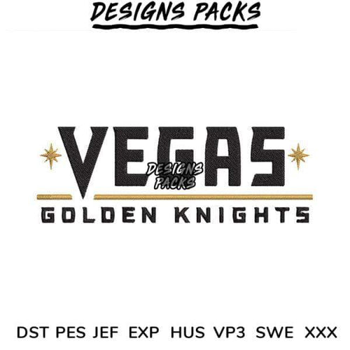 Vegas Golden Knights embroidery design in DST PES JEF formats for instant download