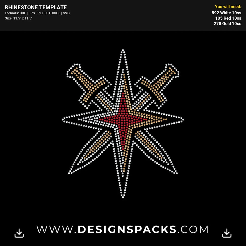 Vegas Golden Knights Rhinestone Digital Template