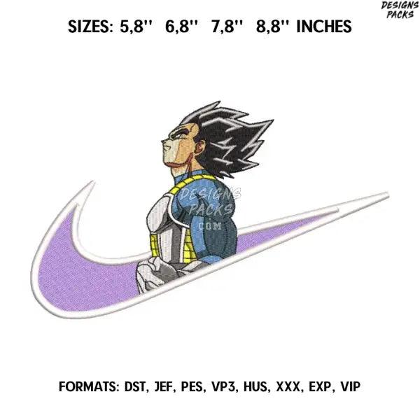 Vegeta Embroidery Design File / Dragon Ball Anime Embroidery Design/. Pes Dst Swoosh Nike