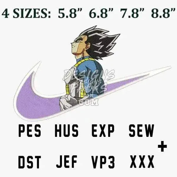 Vegeta rain Dragon ball Super Anime Embroidery Design