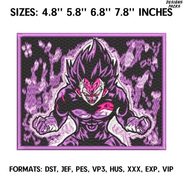 Vegeta Ultra Ego Form Embroidery Design File / Dragon Ball Anime Embroidery Design/.
