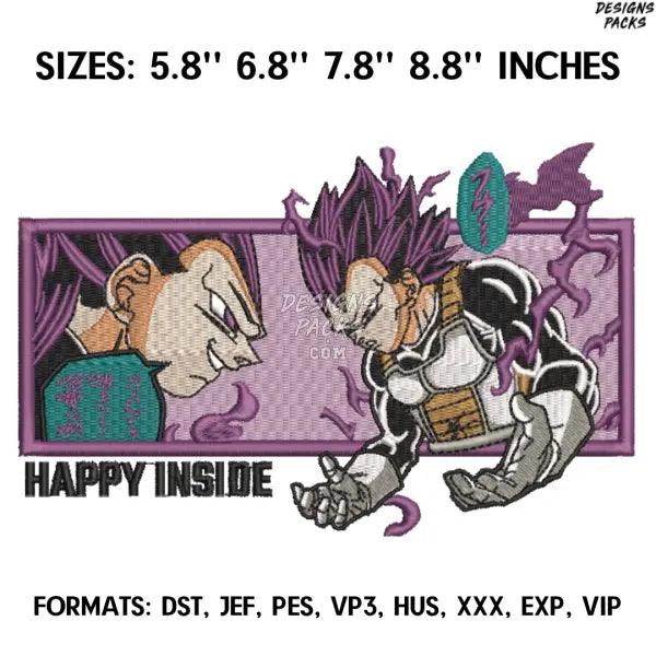 Vegeta Ultra Ego Form Embroidery Design File, Dragon Ball Anime Embroidery Design,.