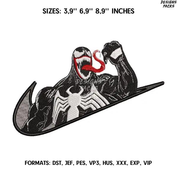 Venom Embroidery Design File/ Marvel Anime Embroidery Design/ Machine  Design Pes Dst. Nike Black Venom embroidery