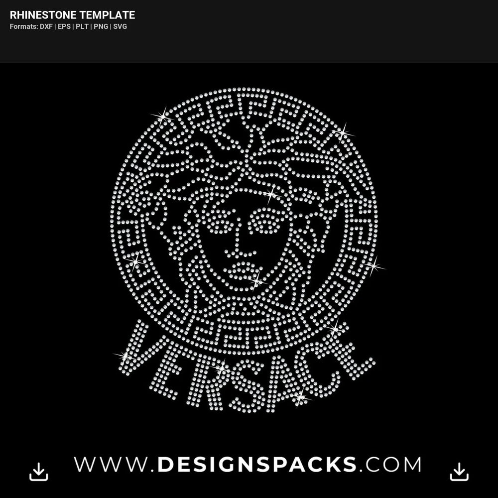 Versace Designer Style Pattern Rhinestone Digital Template
