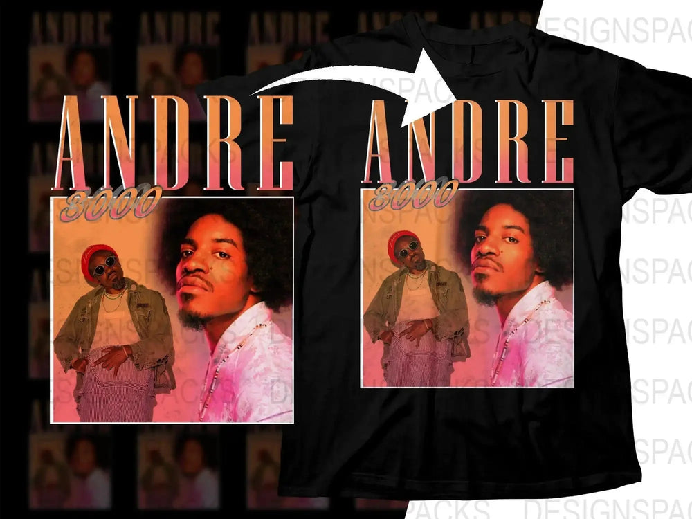 Vibrant Andre 3000 Retro Style Music Bootleg Png Digital Download