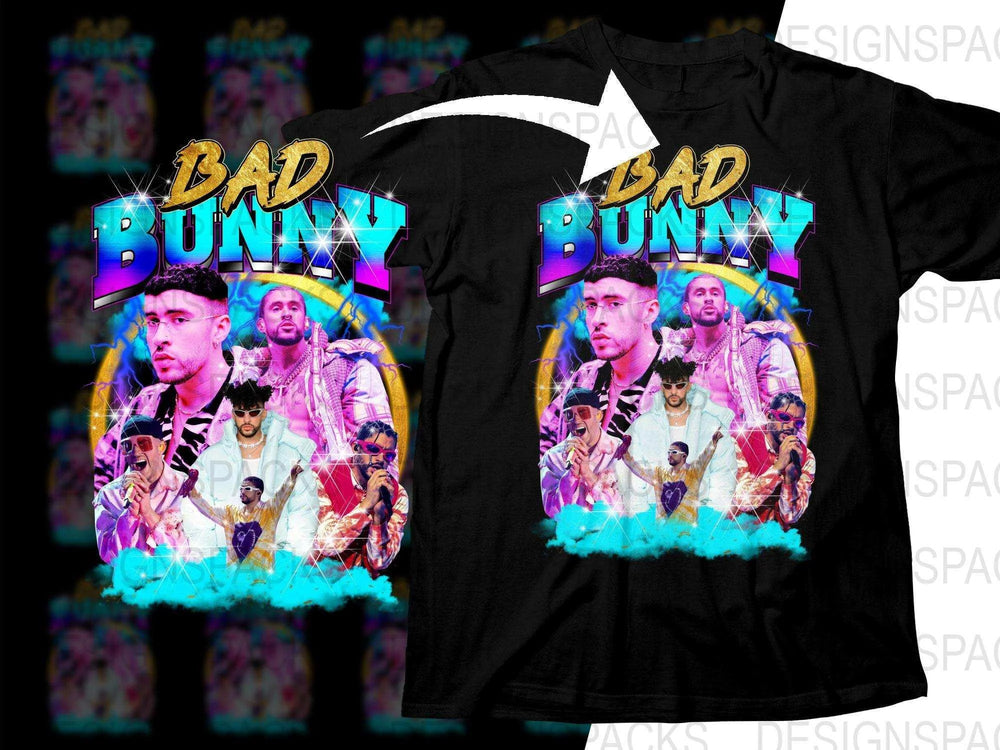Vibrant Bad Bunny Graphic Music Bootleg Png Digital Download