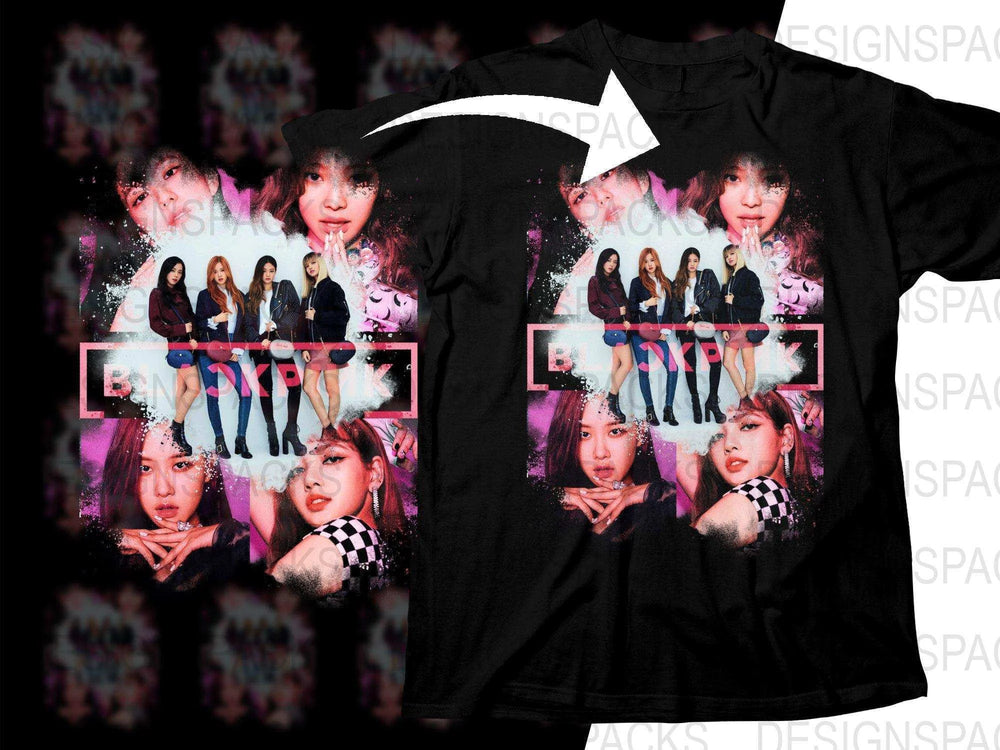 Vibrant BlackPink Kpop Music Icons Halftone Png Digital Download