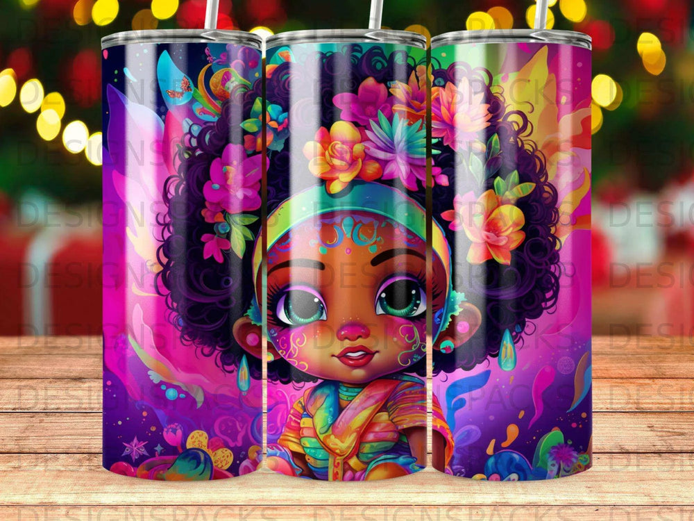 Vibrant Bloom Spirit Tumbler Digital Wrap Design