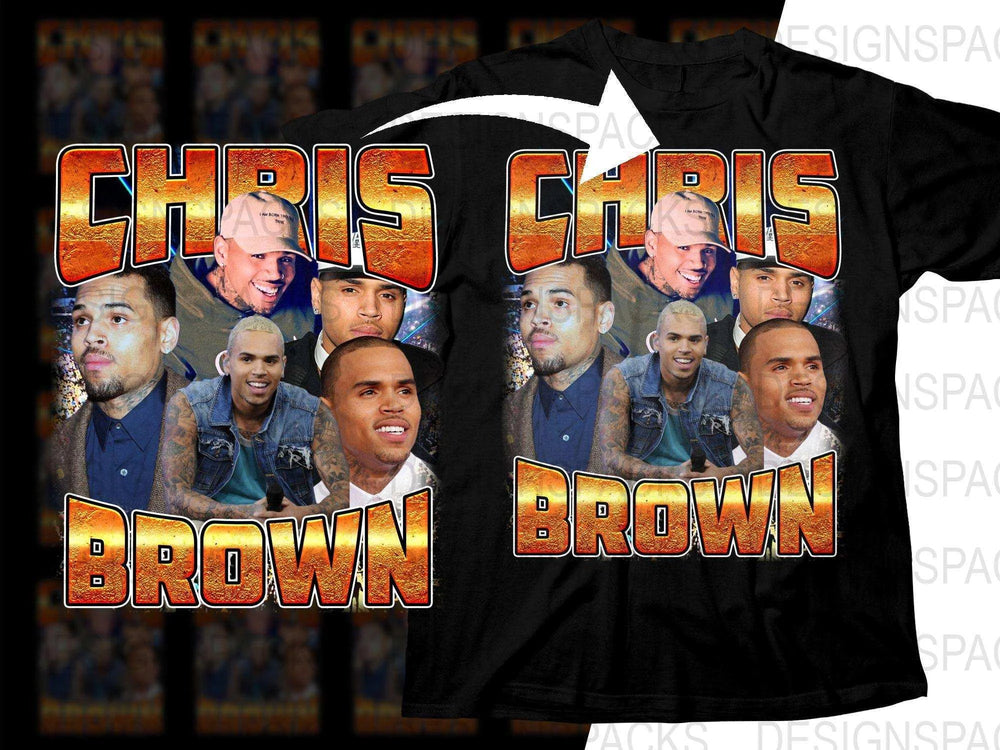 Vibrant Chris Brown Bootleg Design Graphic Png Digital Download