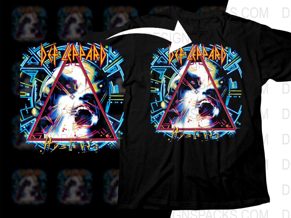 Vibrant Def Leppard Hysteria Album Art Png Halftone Digital Download