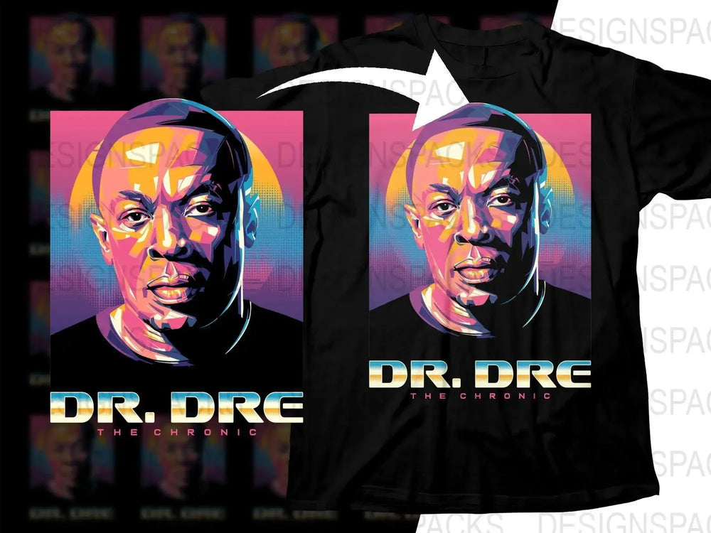Vibrant Dr. Dre The Chronic Artwork Graphic Png Digital Download