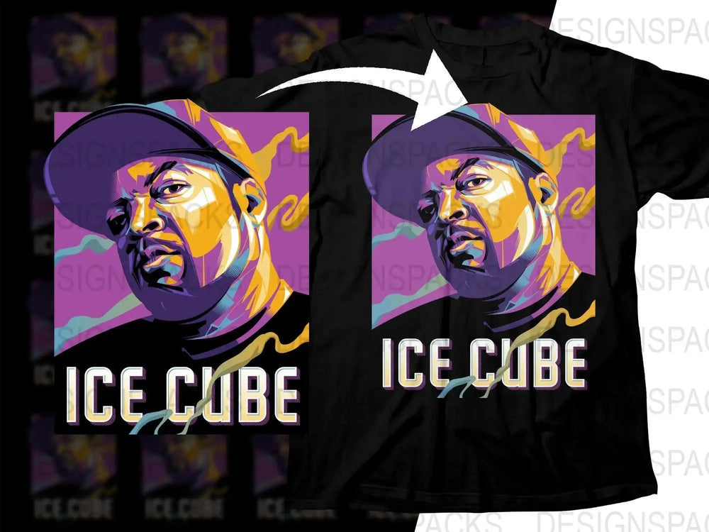 Vibrant Graphic Ice Cube Art Fan Tribute Png Digital Download