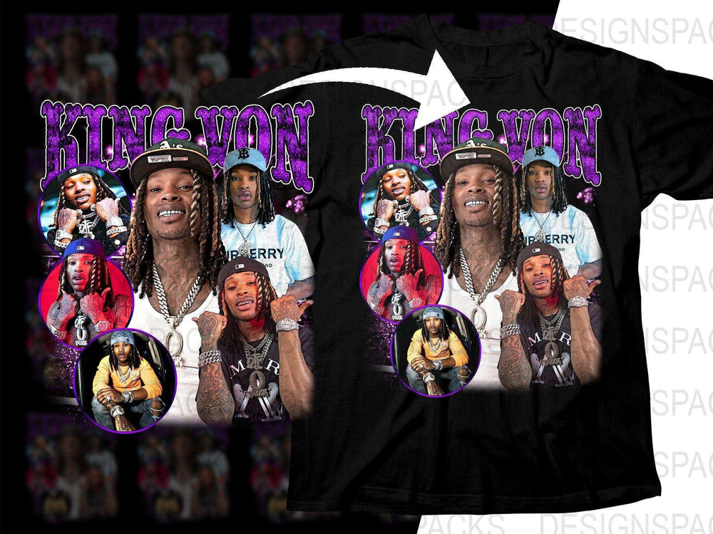 Vibrant King Von Graphic Music Bootleg Png Digital Download