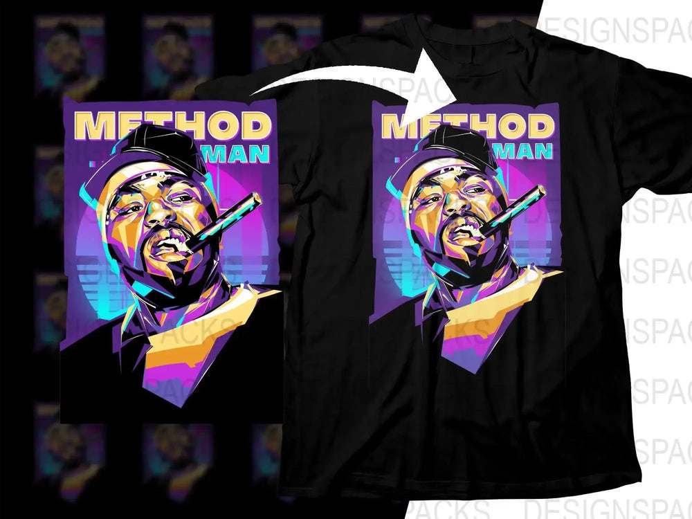 Vibrant Method Man Illustration Graphic Png Digital Download