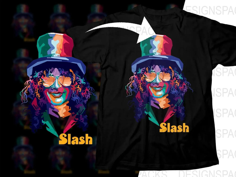 Vibrant Pop Art Style Slash Guitarist Png Design Digital Download