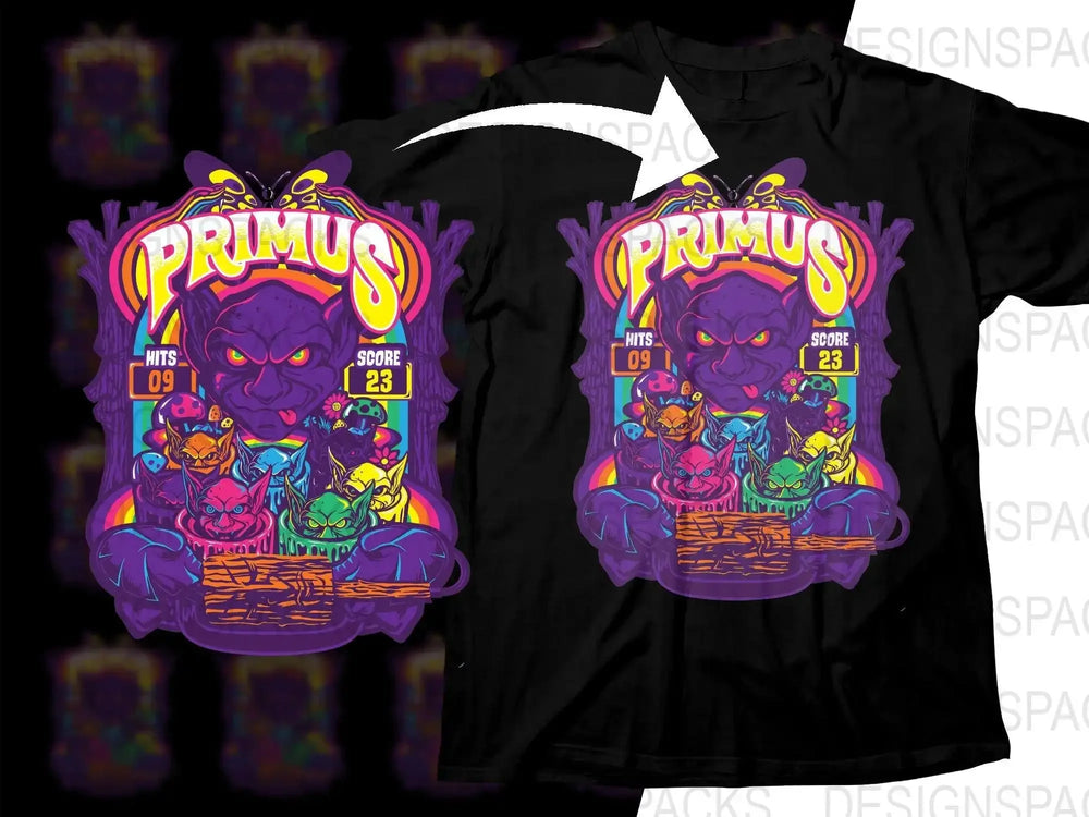 Vibrant Primus Rock Music Band Design Png Design Digital Download