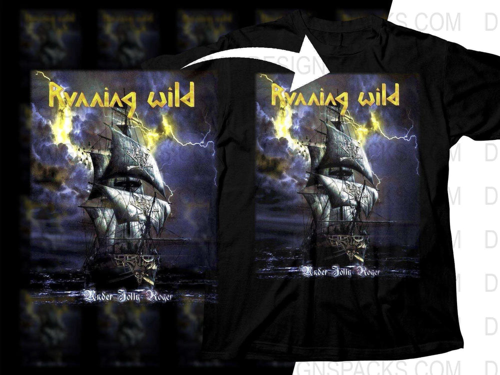 Vibrant Running Wild Under Jolly Roger Rock Png Halftone Digital Download