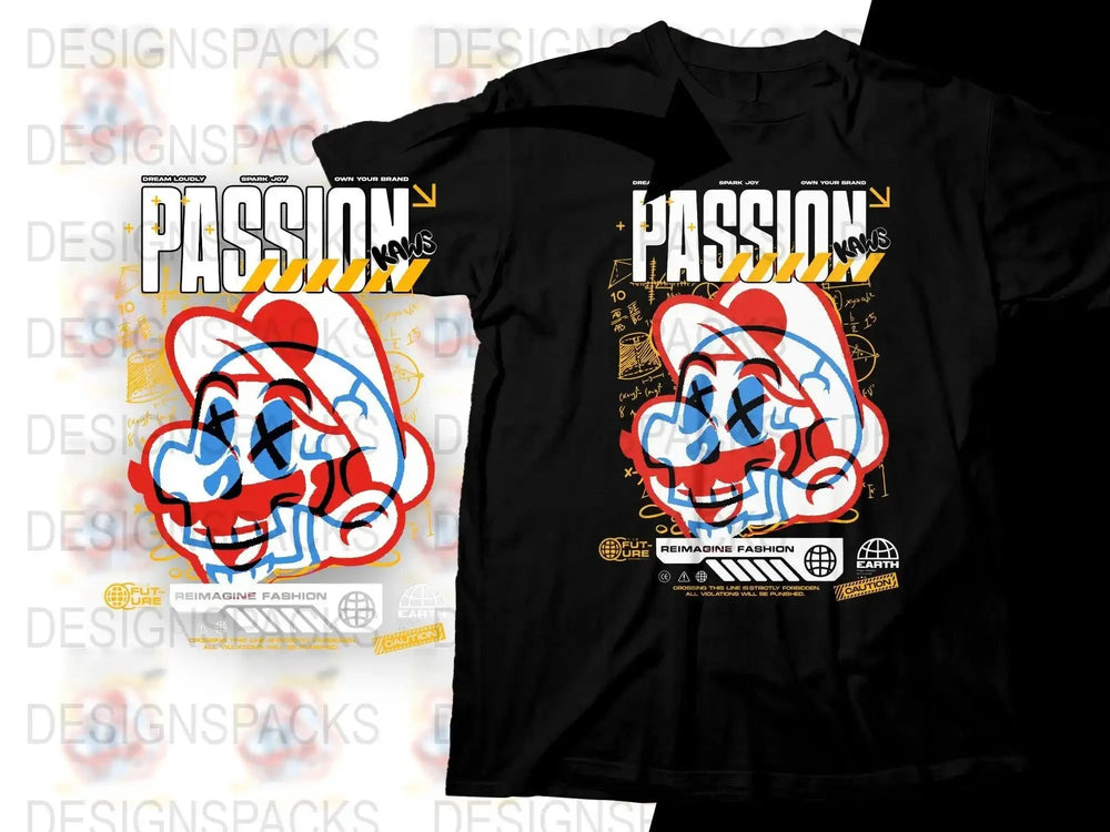 Vibrant Super Mario Passion Reimagine Fashion Png Digital Download