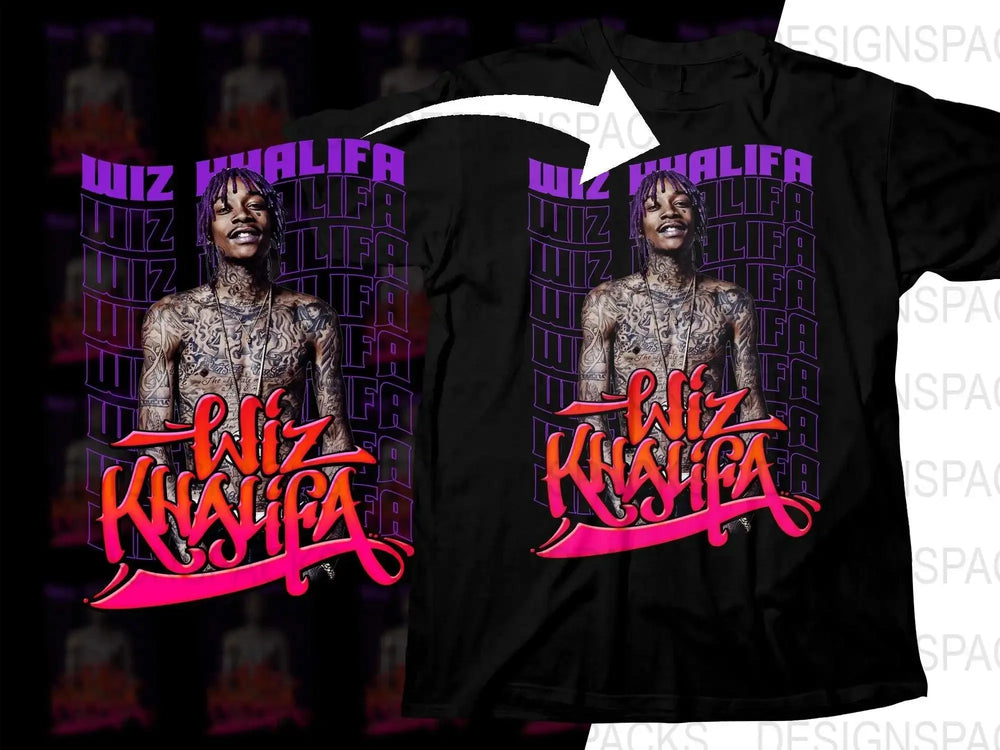 Vibrant Wiz Khalifa Graphic Printed Men's Png Digital Download
