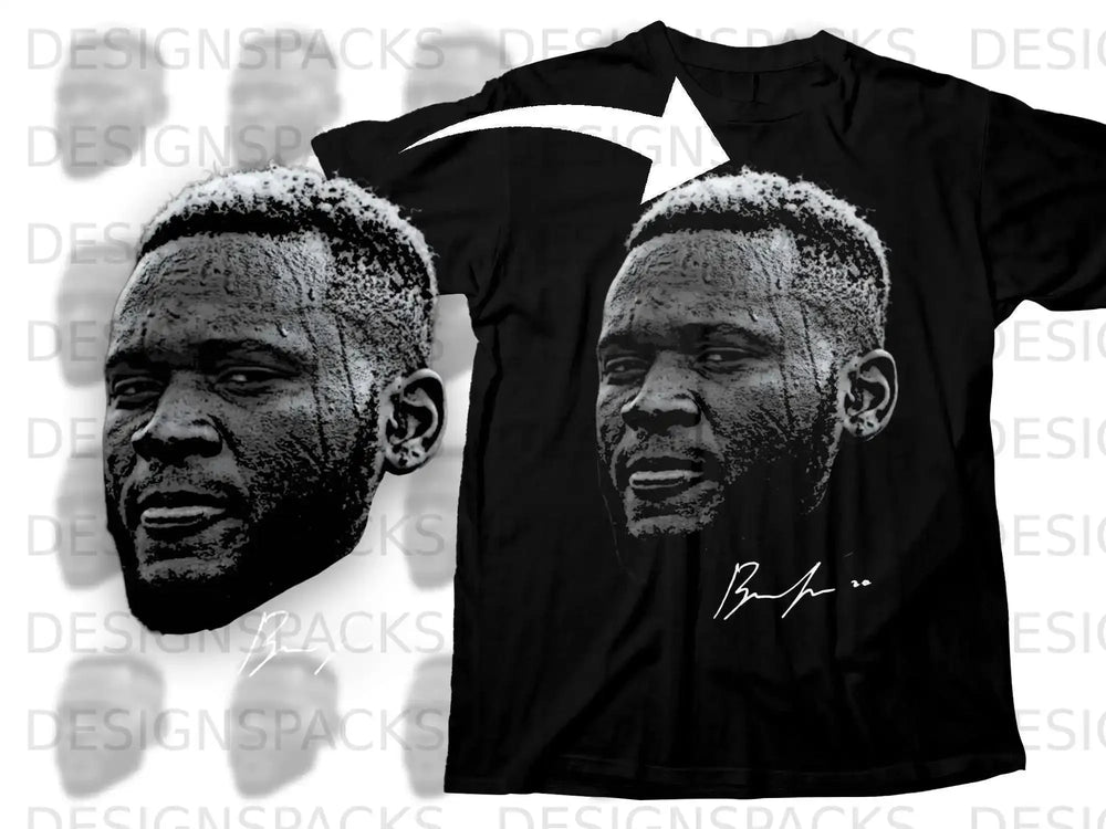 Black T-shirt with Graphic Face Design