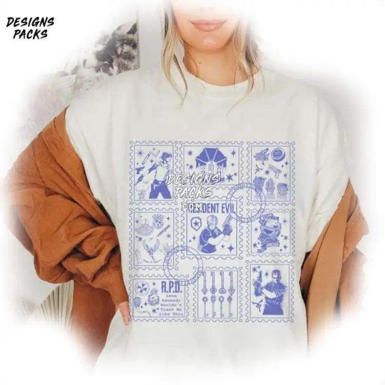 Video Game Re 4 Resident Evil Stamps Art Png Design