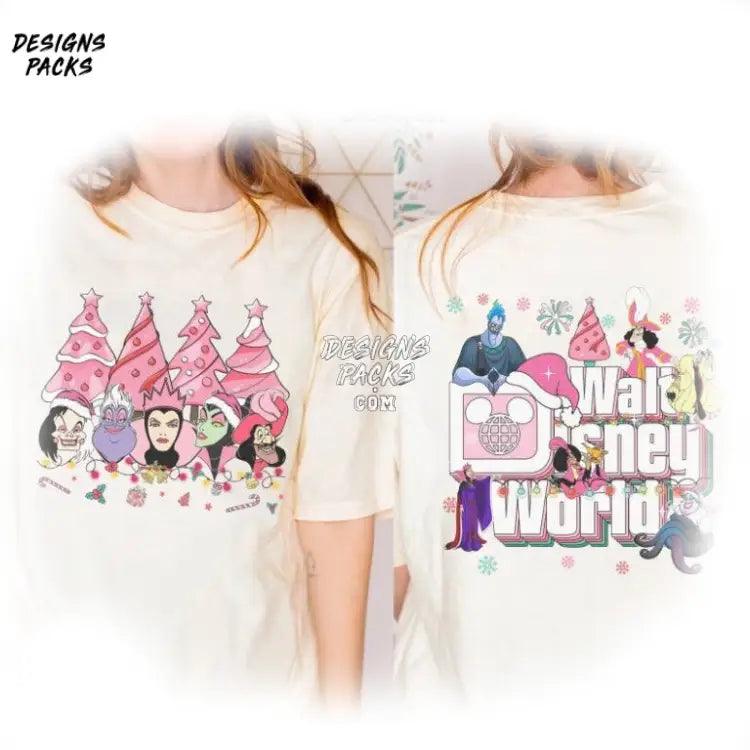 Villains Pink Christmas Bad Witches Club Cartoon Png Design