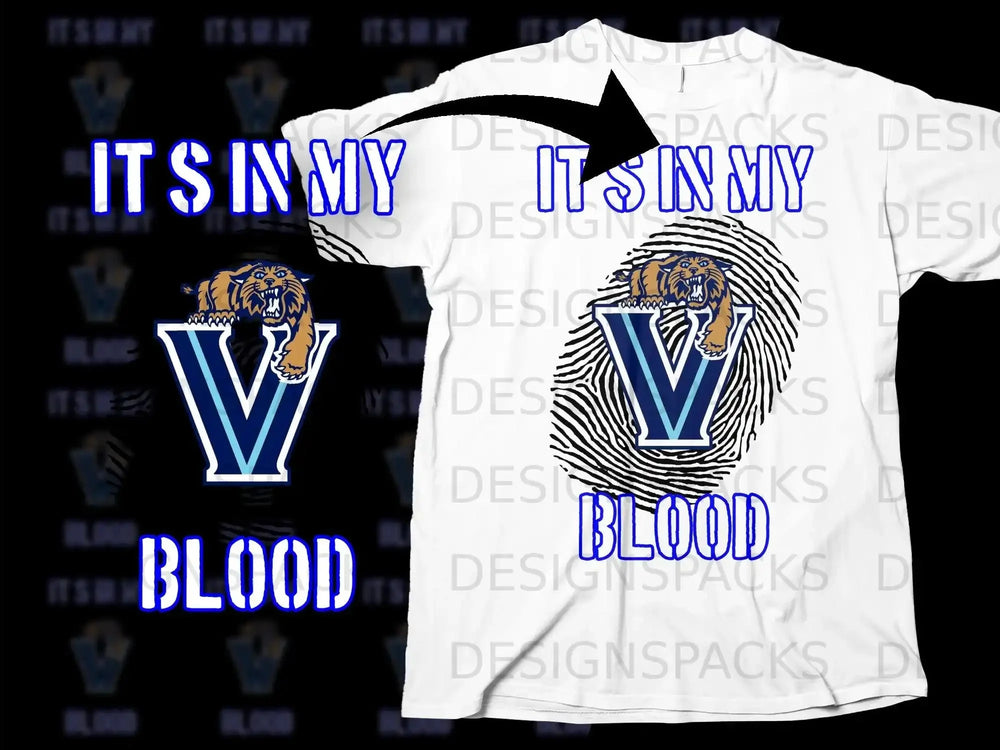 It's In My Blood V Logo Fingerprint Design Shirt