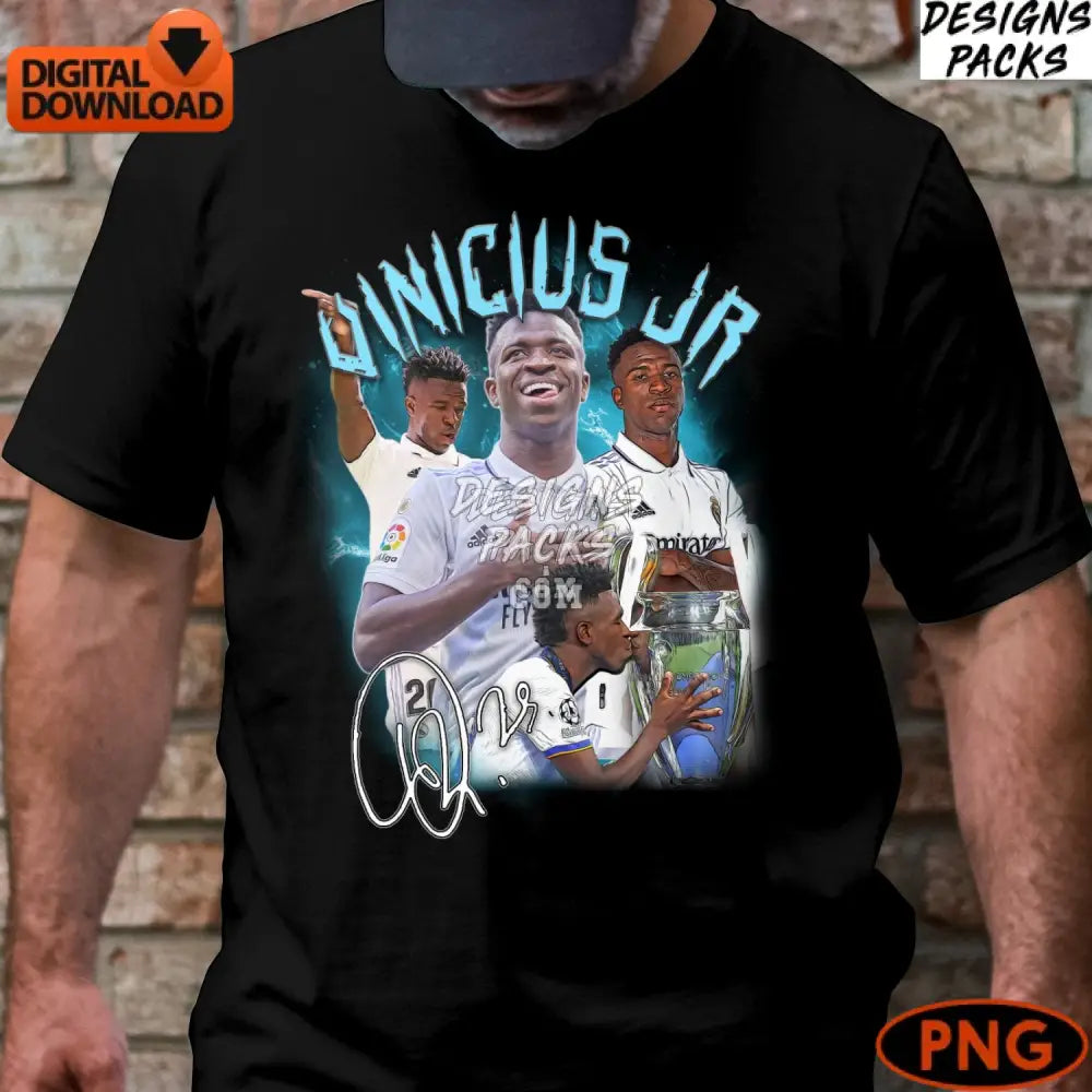 Vinicius Jr Real Madrid Soccer Player Digital Art Instant Download Png File Sports