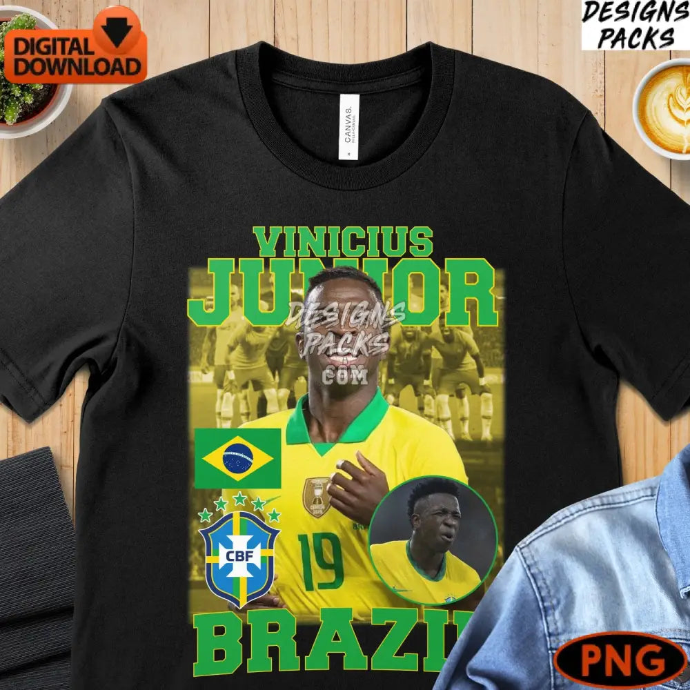 Vinicius Junior Brazil Soccer Digital Png Download Vibrant Sports