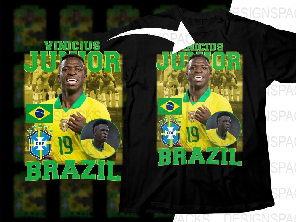 Vinicius Junior Brazil Soccer Fan Unisex Graphic Soccer Png Digital Download