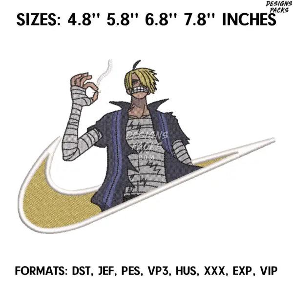 Vinsmoke Sanji Embroidery Design File, One Piece Anime Embroidery Design, Machine embroidery file. Anime Design Pes