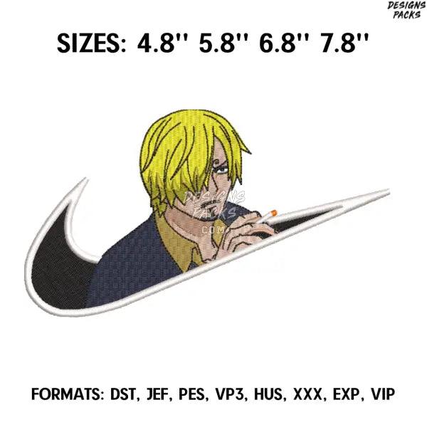Vinsmoke Sanji Embroidery Design File, One Piece Anime Embroidery Design, Machine embroidery, Anime Design Pes Brother