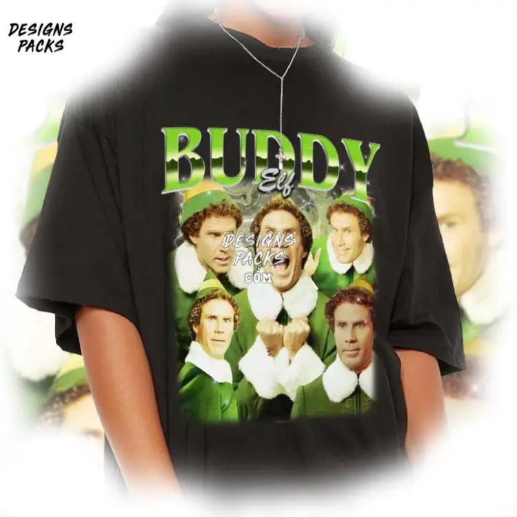 Vintage 90’S Xmas Classic Movie 90S Retro Buddy Elf Christmas Png Design