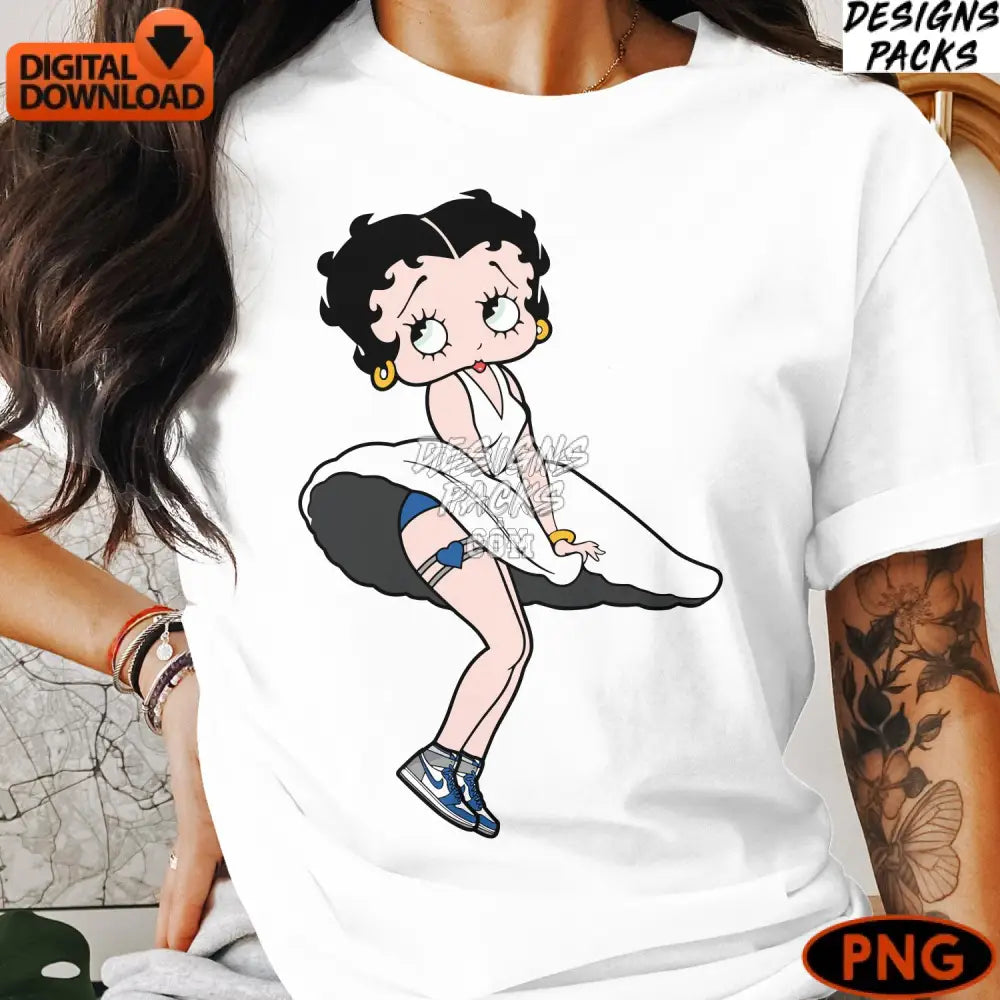 Vintage Cartoon Girl Crying Digital Png Clipart Instant Download Retro Comic Character Artwork Diy
