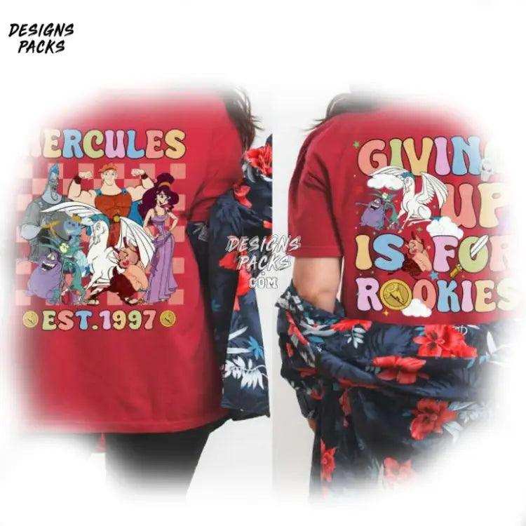 Vintage Cartoon Land Hercules Magic Kingdom Two - Sided Est 1997 Png Design