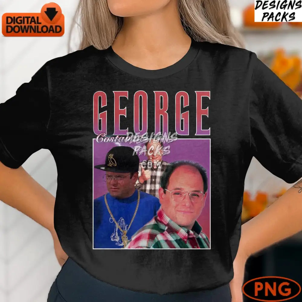 Vintage George Costanza Digital Art Print Seinfeld Tv Show Retro 90S Comedy Artwork Download Png